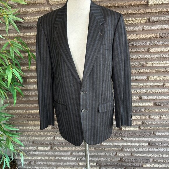 Ted Lapidus Gray Blue Striped Sport Coat Blazer Made in France Size 38R - Picture 10 of 10